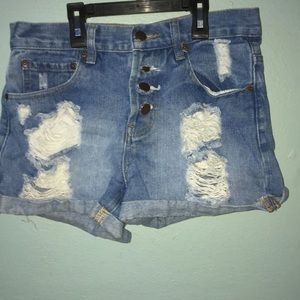 forever 21 ripped jeans shorts